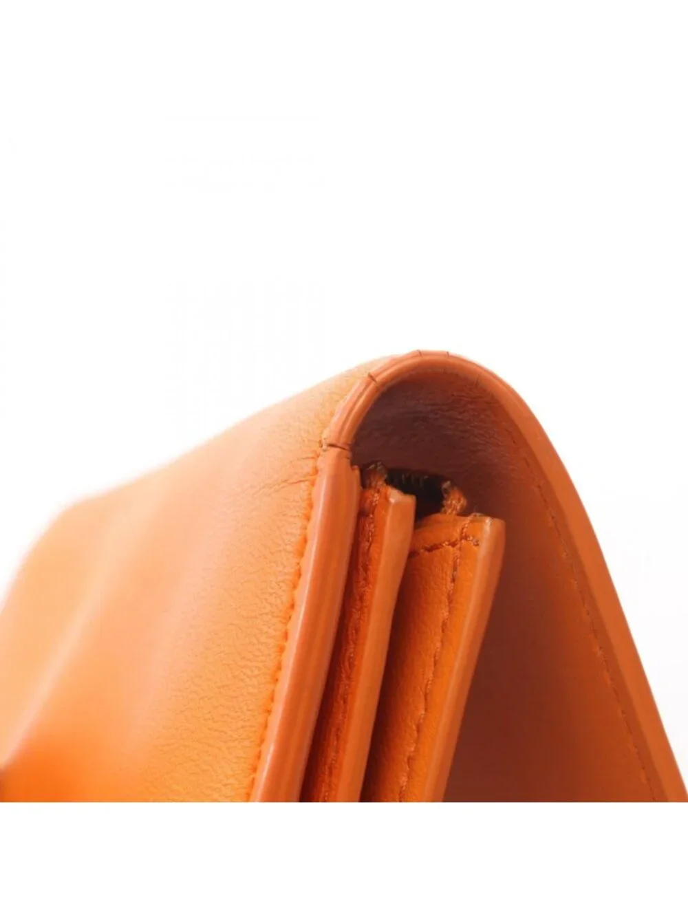 Bottega Veneta Bifold Wallet Bicolor Orange Brown Leather